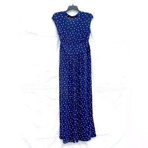 Lane Bryant jumpsuit blue w/ polka dots sleeveless size 18/20